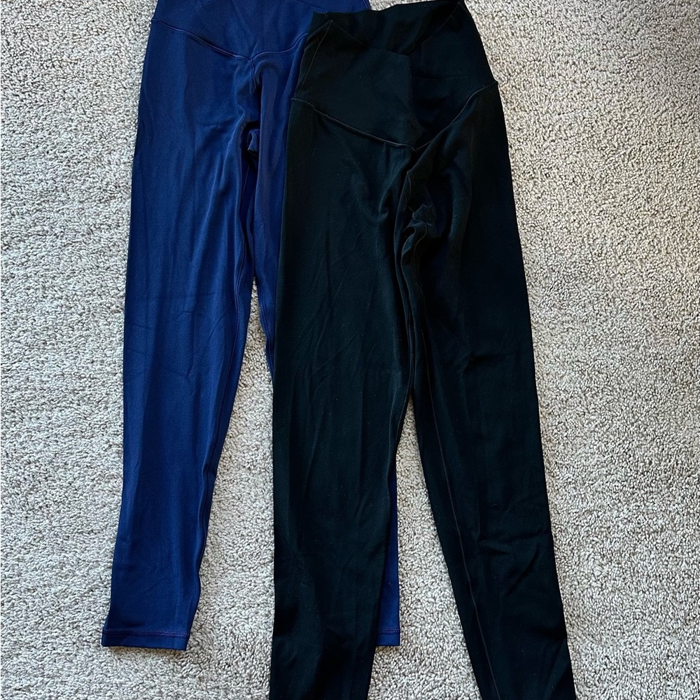 Aerie 2pc Bundle - Navy Blue and Black Hi-rise Crossover Leggings